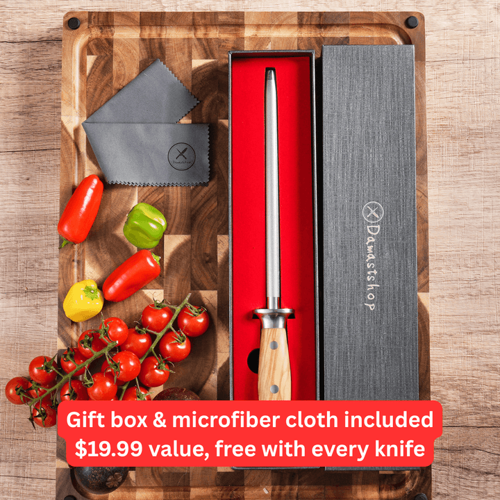 Premium Damascus 4 inch. Paring Knife Olive Wood